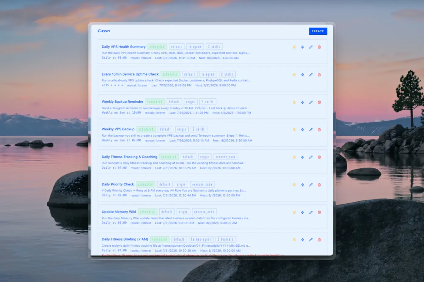 Cloud-hosted Hermes cron dashboard