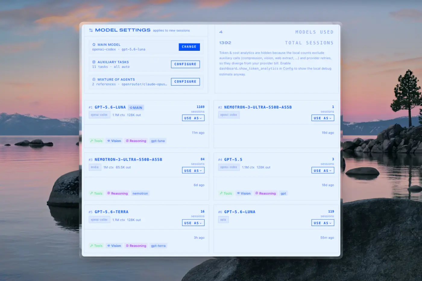 Cloud-hosted Hermes model dashboard